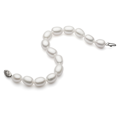 8.5-9.5mm AA Quality Freshwater Cultured Pearl Bracelet in Drop White