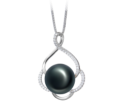 12-13mm AA Quality Freshwater Cultured Pearl Pendant in Alyssa Black