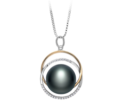12-13mm AA Quality Freshwater Cultured Pearl Pendant in Judith Black