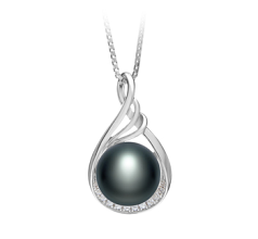 10-11mm AAA Quality Freshwater Cultured Pearl Pendant in Lori Black