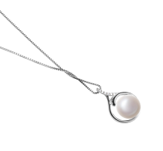 10-11mm AAA Quality Freshwater Cultured Pearl Pendant in Daiya White