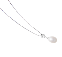 10-11mm AA - Drop Quality Freshwater Cultured Pearl Pendant in Vilde White