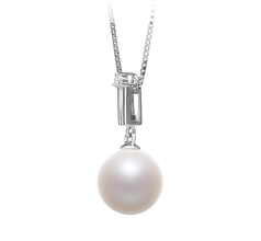 10-11mm AAAA Quality Freshwater Cultured Pearl Pendant in Aoife White