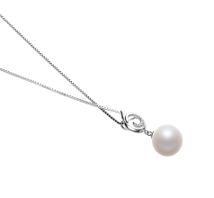 10-11mm AAAA Quality Freshwater Cultured Pearl Pendant in Linda White