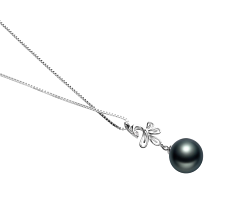 10-11mm AAA Quality Tahitian Cultured Pearl Pendant in Phoenix Black