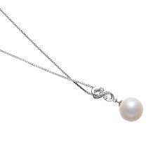 10-11mm AAAA Quality Freshwater Cultured Pearl Pendant in Virginia White