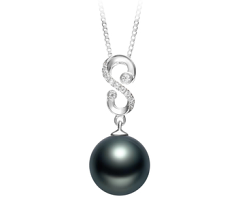 10-11mm AAA Quality Tahitian Cultured Pearl Pendant in Virginia Black