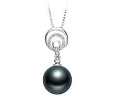 10-11mm AAA Quality Tahitian Cultured Pearl Pendant in Meredith Black