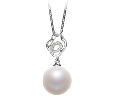 10-11mm AAAA Quality Freshwater Cultured Pearl Pendant in Yael White