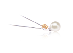 9-10mm AAAA Quality Freshwater Cultured Pearl Pendant in Pamela White