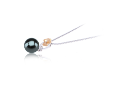 9-10mm AAA Quality Tahitian Cultured Pearl Pendant in Pamela Black