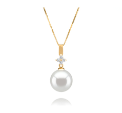 10-11mm AAA Quality South Sea Cultured Pearl Pendant in Hilda White