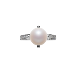 8-9mm AAA Quality Freshwater Cultured Pearl Ring in Erica White