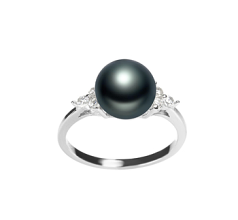 8-9mm AAA Quality Freshwater Cultured Pearl Ring in Dacey Black