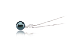 8-9mm AA Quality Japanese Akoya Cultured Pearl Pendant in Mosina Black