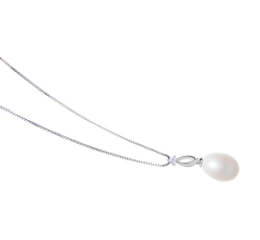 10-11mm AA - Drop Quality Freshwater Cultured Pearl Pendant in Utina White