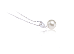 9-10mm AAAA Quality Freshwater Cultured Pearl Pendant in Karen White