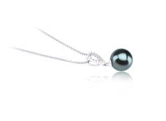 9-10mm AAA Quality Tahitian Cultured Pearl Pendant in Karen Black