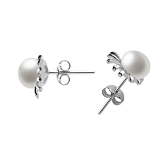 7-8mm AA Quality Freshwater Cultured Pearl Earring Pair in Marissa White