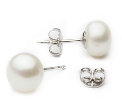 8-8.5mm AA Quality Freshwater Cultured Pearl Earring Pair in White