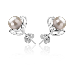 6-7mm AAAA Quality Freshwater Cultured Pearl Earring Pair in Rowan White