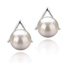 8-9mm AAAA Quality Freshwater Cultured Pearl Earring Pair in Africa White