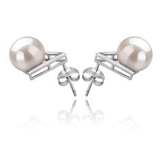 8-9mm AAAA Quality Freshwater Cultured Pearl Earring Pair in Africa White