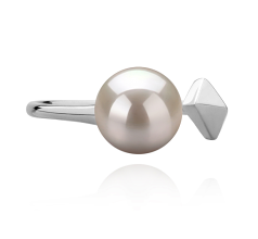 7-8mm AAAA Quality Freshwater Cultured Pearl Ring in Alma White