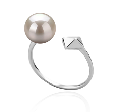 7-8mm AAAA Quality Freshwater Cultured Pearl Ring in Alma White