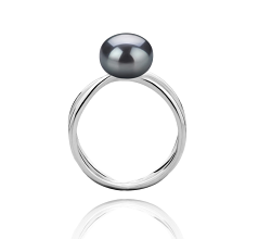 8-9mm AAA Quality Freshwater Cultured Pearl Ring in Esty Black