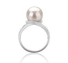9-10mm AAAA Quality Freshwater Cultured Pearl Ring in Royisal White