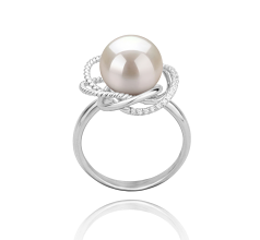 9-10mm AAAA Quality Freshwater Cultured Pearl Ring in Bobbie White