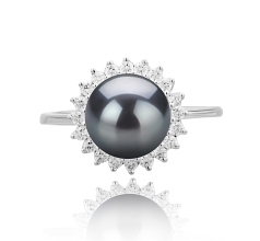 8-9mm AAAA Quality Freshwater Cultured Pearl Ring in Dreama Black