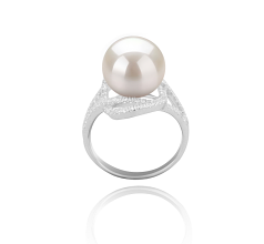 10-11mm AAAA Quality Freshwater Cultured Pearl Ring in Maddie White