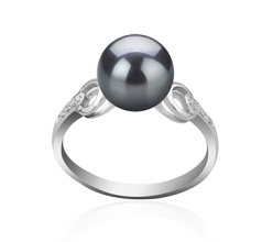 8-9mm AAAA Quality Freshwater Cultured Pearl Ring in Eunice Black