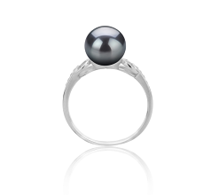 8-9mm AAAA Quality Freshwater Cultured Pearl Ring in Eunice Black