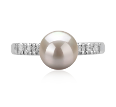 7-8mm AAA Quality Japanese Akoya Cultured Pearl Ring in Marian White