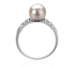 7-8mm AAA Quality Japanese Akoya Cultured Pearl Ring in Marian White