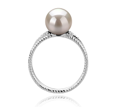 8-9mm AAA Quality Japanese Akoya Cultured Pearl Ring in Rahara White