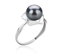 8-9mm AAA Quality Freshwater Cultured Pearl Ring in Anais Black