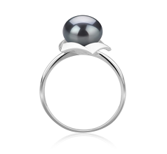 8-9mm AAA Quality Freshwater Cultured Pearl Ring in Anais Black