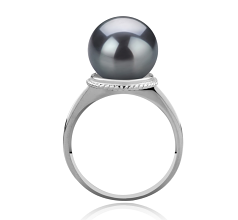 10-11mm AAA Quality Tahitian Cultured Pearl Ring in Tindra Black