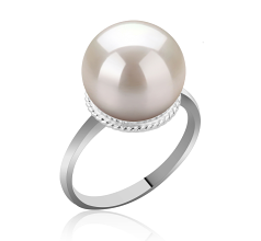 10-11mm AAAA Quality Freshwater Cultured Pearl Ring in Tindra White