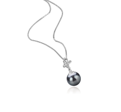 7-8mm AA Quality Japanese Akoya Cultured Pearl Pendant in Coralie Black
