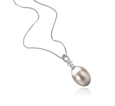 9-10mm AAA Quality Freshwater Cultured Pearl Pendant in Bambie White