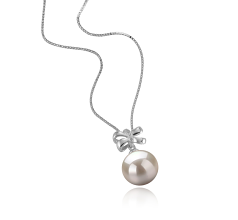 10-11mm AAAA Quality Freshwater Cultured Pearl Pendant in Marte White