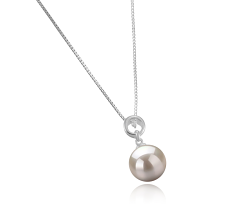 10-11mm AAAA Quality Freshwater Cultured Pearl Pendant in Bonita White