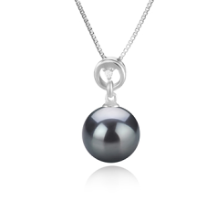 10-11mm AAA Quality Tahitian Cultured Pearl Pendant in Bonita Black