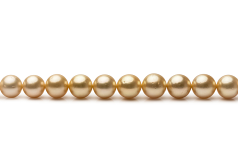 9.5-11.9mm AA Quality South Sea Cultured Pearl Necklace in 18-inch Gold