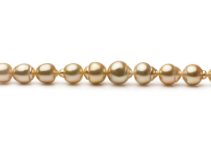 10.1-12.5mm Baroque Quality South Sea Cultured Pearl Necklace in Golden 18-inch Gold
